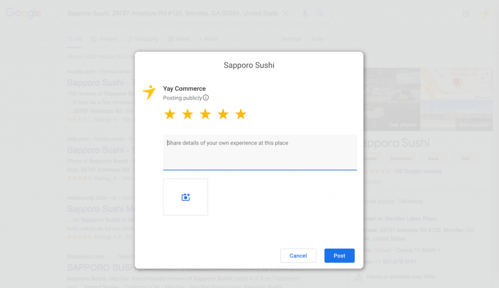 Google link to ask for more reviews