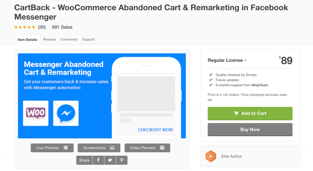 CartBack plugin for WooCommerce