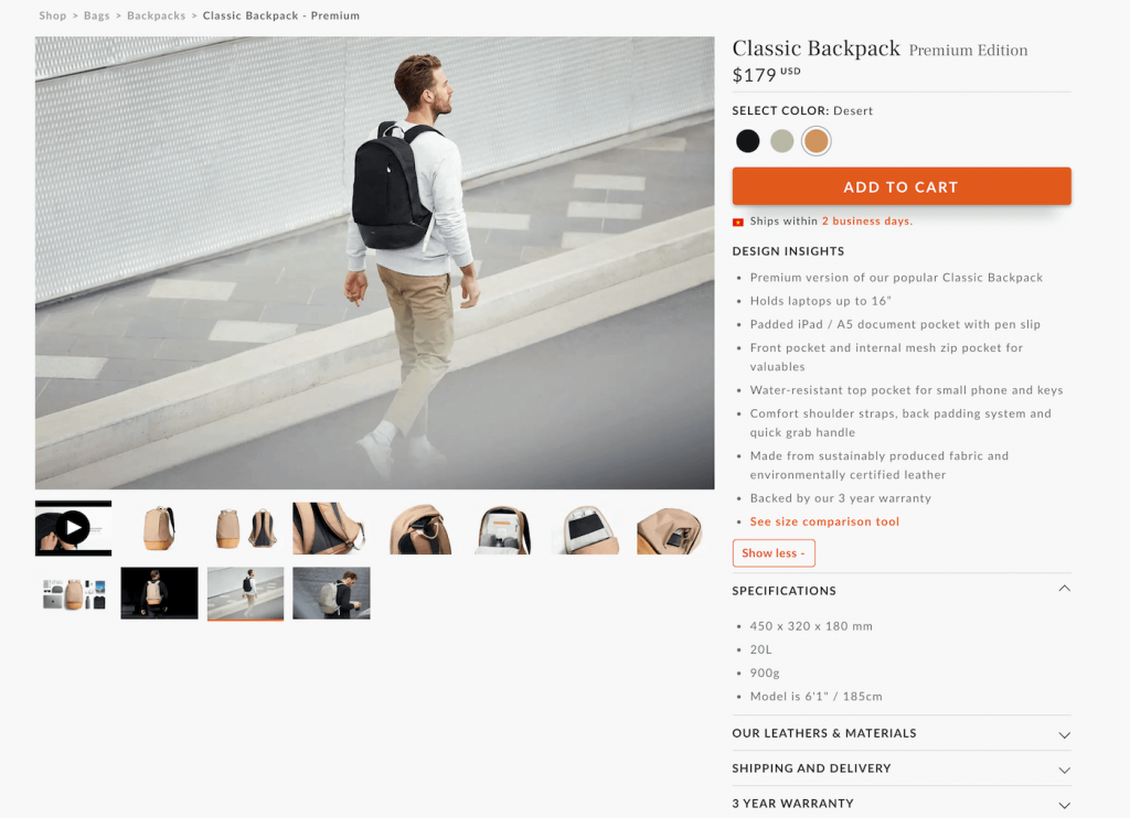 A Detailed product description page using WooCommerce