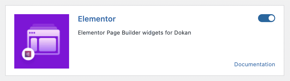 Elementor page builder in Dokan settings dashboard
