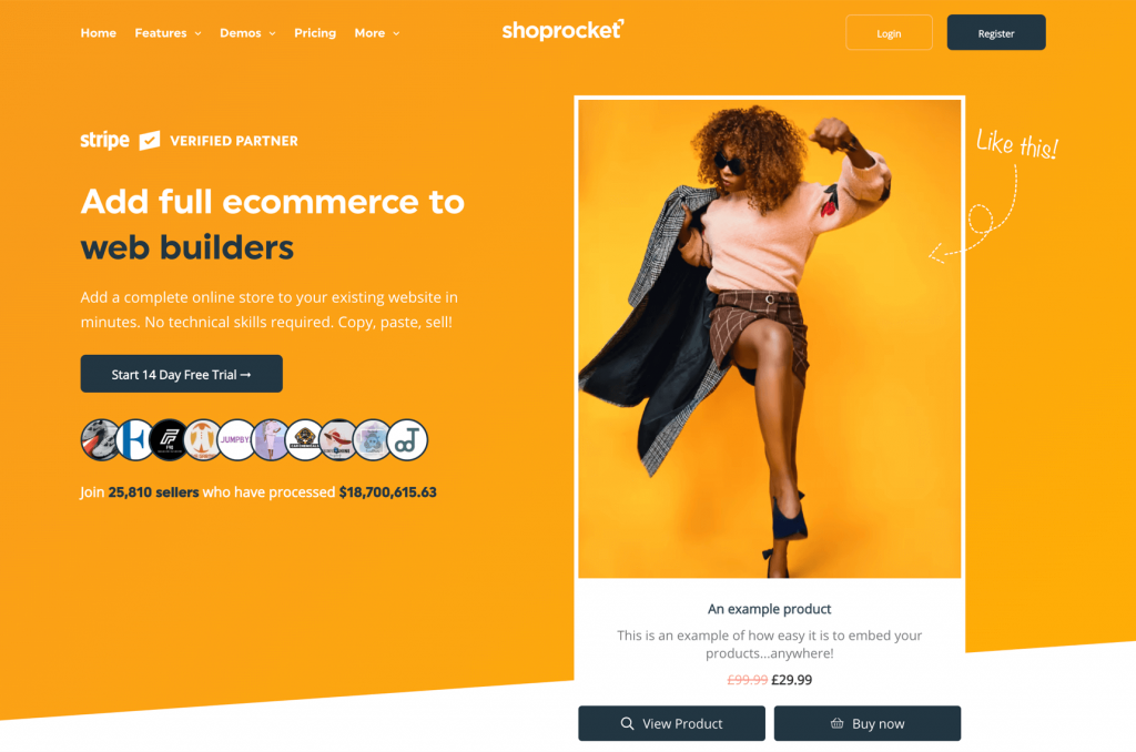 Shoprocket.io helps add ecommerce to your website