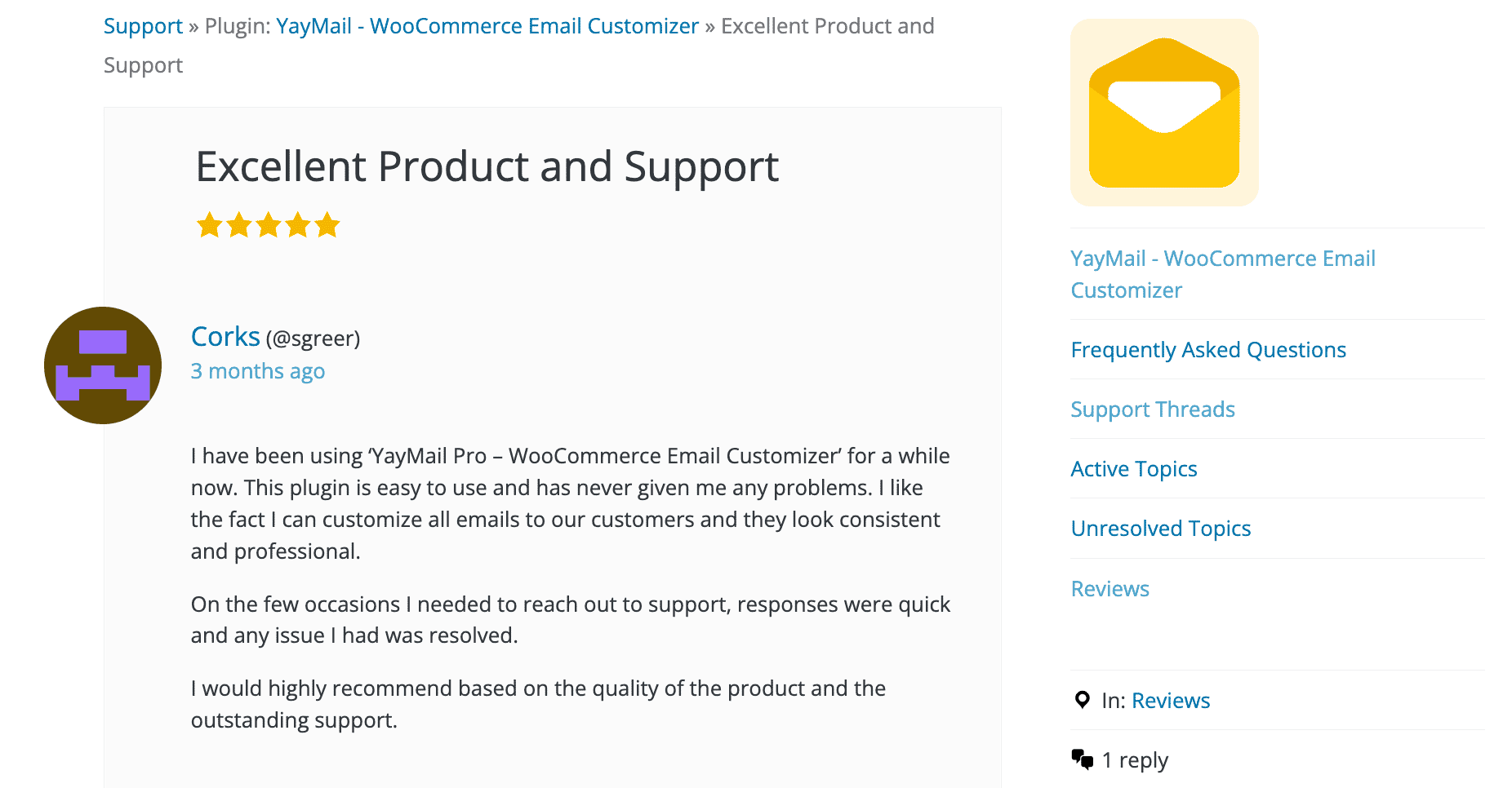 YayMail provides excellent WooCommerce email plugin and support