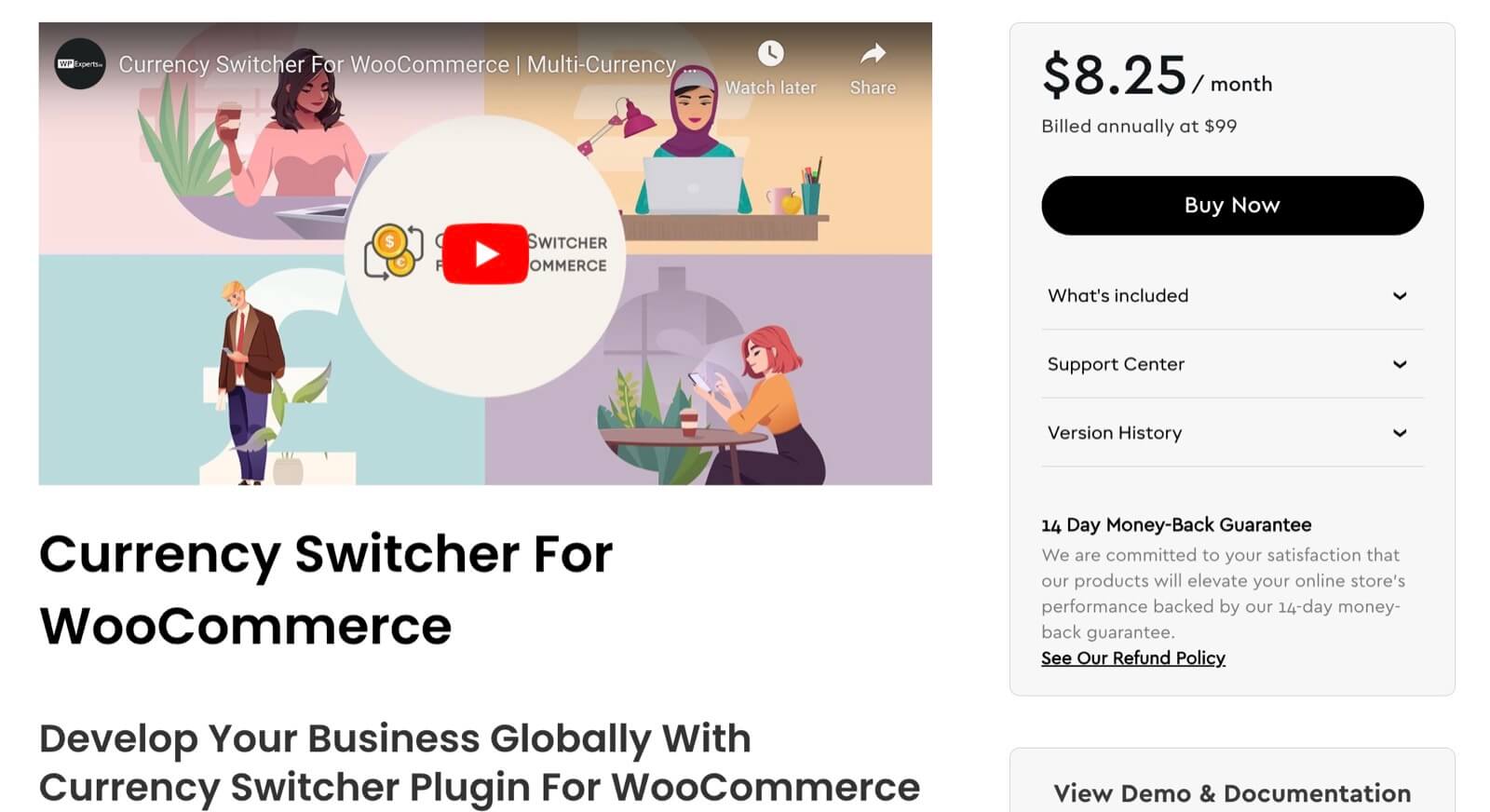 Currency switcher for WooCommerce by WPExperts