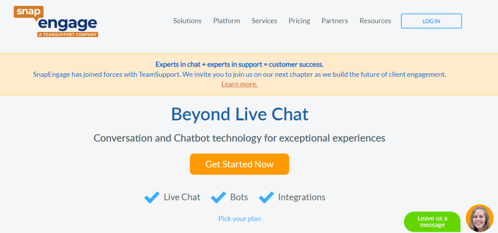 SnapEngage live chat plugin