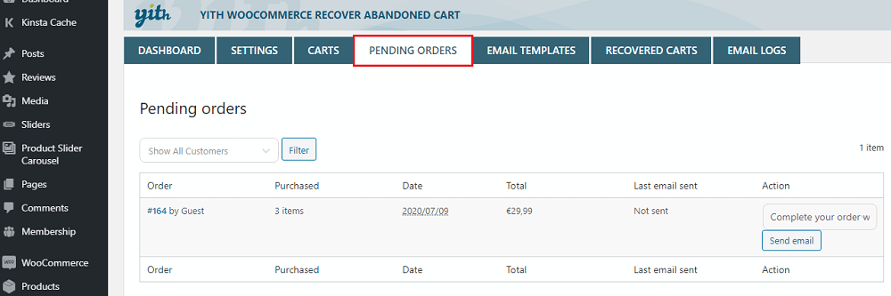 list-of-pending-order-in-yith-recover-abandoned-cart