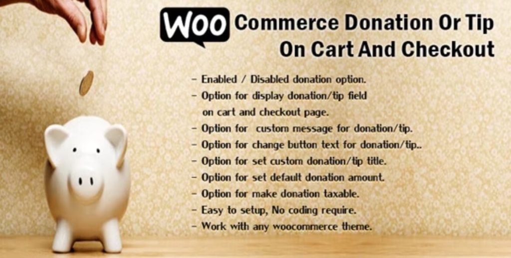 WooCommerce donation tip on cart and checkout plugin