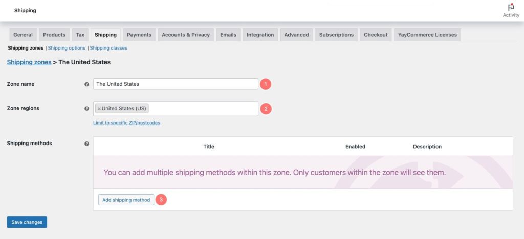 Add Free Shipping to Shipping Zone in WooCommerce settings