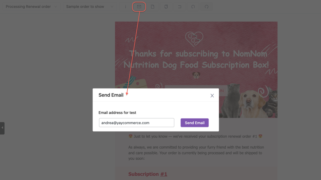send test WooCommerce subscriptions emails