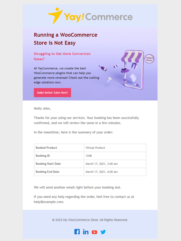 customized woocommerce booking email - Customize WooCommerce Booking Email Templates