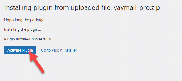 activate yaymail premium plugin