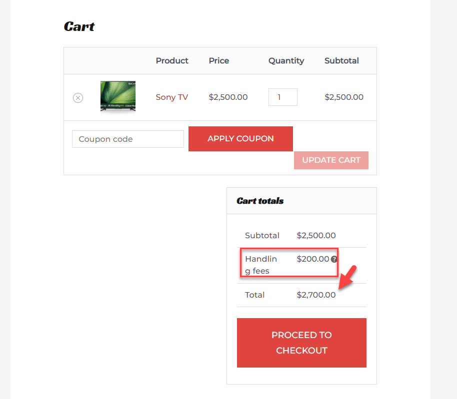 handling fee added to cart - Add a Handling Fee to WooCommerce Checkout