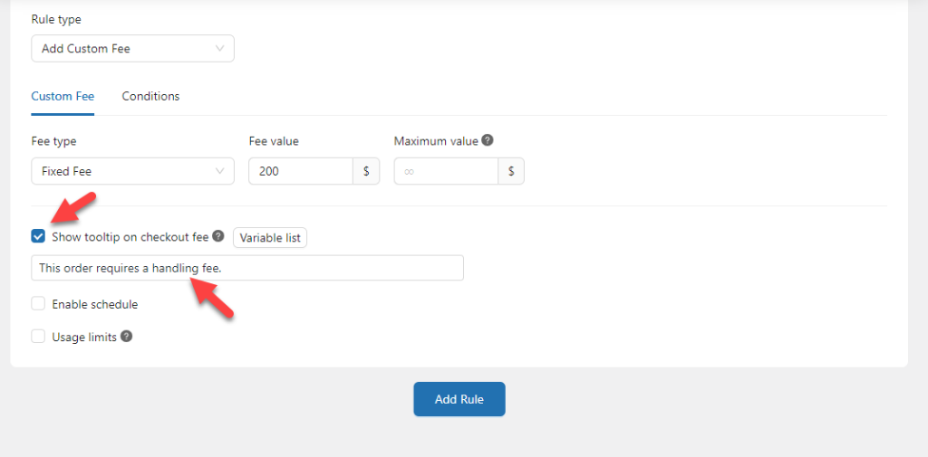 add tooltip - Add a Handling Fee to WooCommerce Checkout