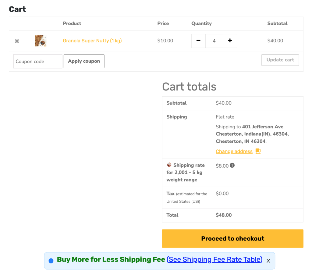 woocommerce flexible shipping weight-based shipping rate