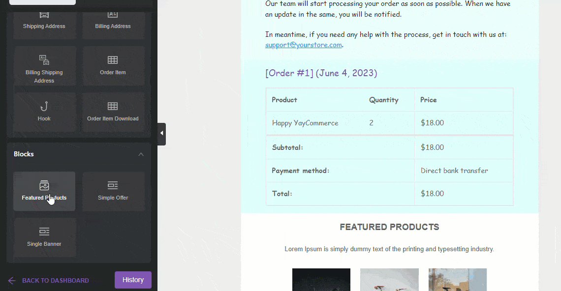 add featured products