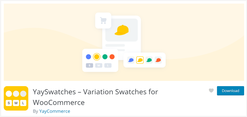 YaySwatches to WooCommerce shows color variations on shop page
