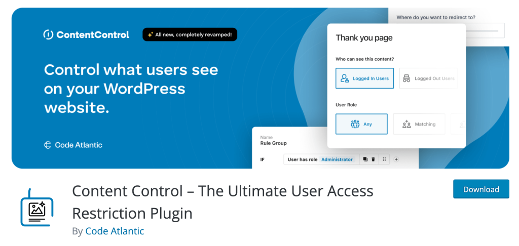 Content Control WooCommerce membership plugin