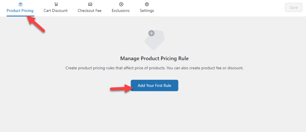 add first rule - WooCommerce variation price