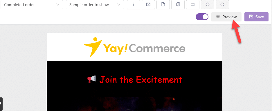 preview woocommerce email