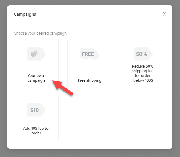 create custom campaign - woocommerce add fee to payment method