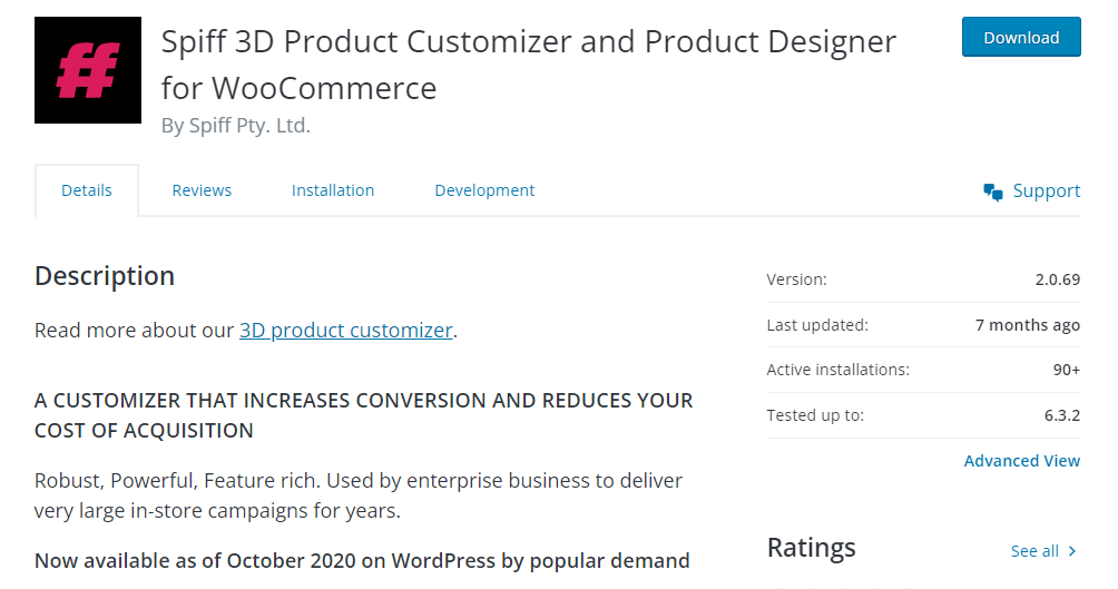 Spiff3d - WooCommerce product customizer plugins