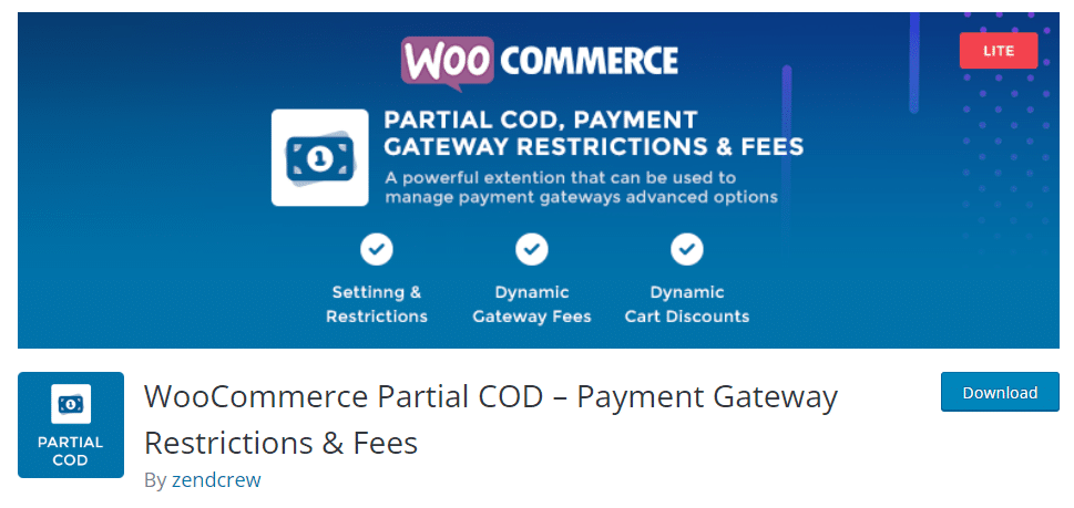 WooCommerce partial COD