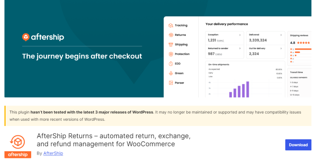 AfterShip Returns - woocommerce product return plugin