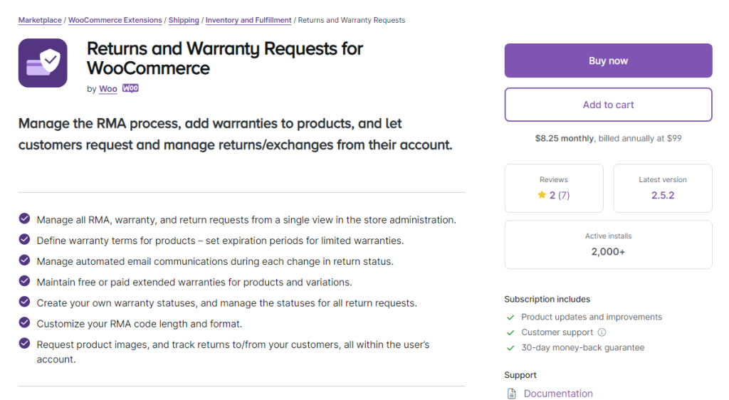 Returns and Warranty Requests for WooCommerce