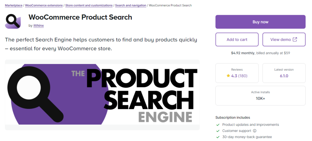 WooCommerce product search